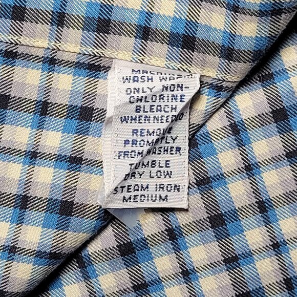 Ralph Lauren Mens Black Blue Checkered Long Sleeve Button Up Shirt Size Large - Picture 7 of 13